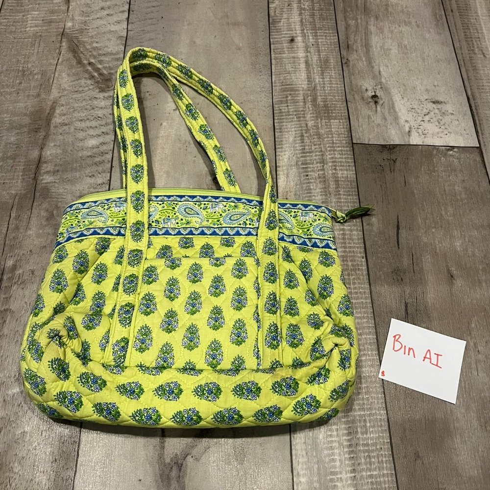 Vera Bradley Tote Bag Women Yellow Green Blue Floral Paisley Elephants Bohemian